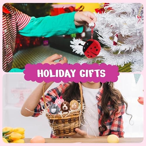 HNYYZL Mini Animals and Mini Fruit Stuffed Coin Bag, Kawaii Keychain Wallet Cartoon Animals Coin Purse for Kids Birthday Party Favors thumbnail 7