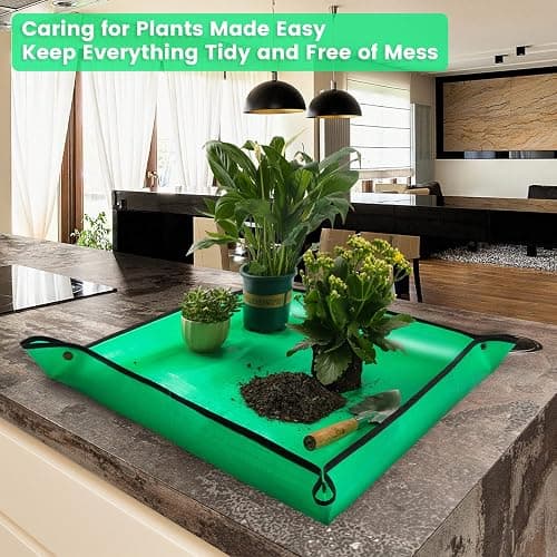 Repotting Mat for Indoor Plant Transplanting Control Mess, 26.8"X26.8" Waterproof Succulent Potting Mat Square Planting Tray Soil Change Mat Gardening Gifts for Plant Lovers thumbnail 3