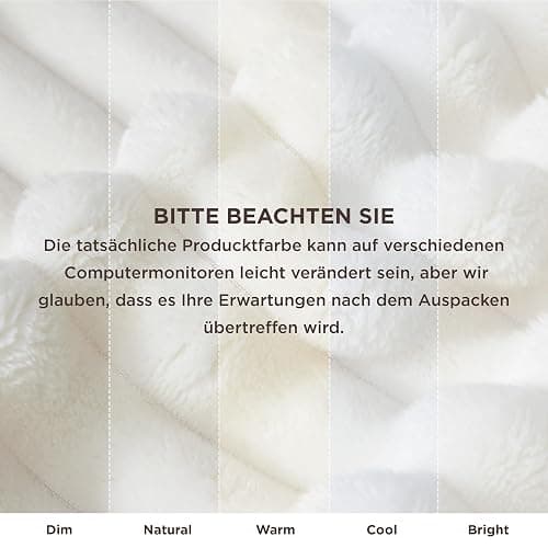 BEDSURE Kuscheldecke - Wolldecke & Fleecedecke, Sofadecke, Weiche Warme Grobe Korddecke für Zimmer Deko, Wohn- & Kuscheldecken, Tagesdecke, Wollweiß, 150 x 200 cm - 150 x 200 cm - 01-wollweiß thumbnail 9
