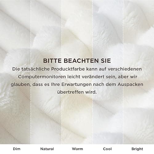 BEDSURE Kuscheldecke - Wolldecke & Fleecedecke, Sofadecke, Weiche Warme Grobe Korddecke für Zimmer Deko, Wohn- & Kuscheldecken, Tagesdecke, Wollweiß, 150 x 200 cm thumbnail 10