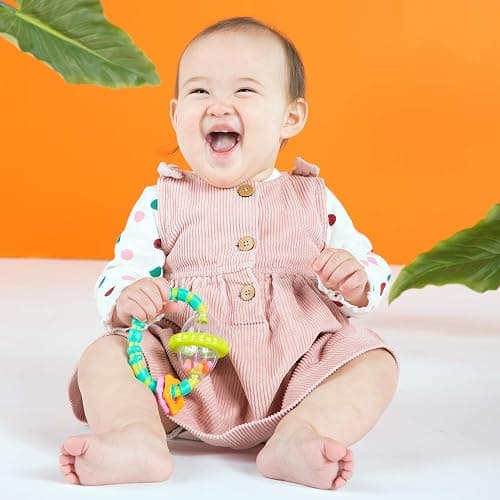 Bright Starts Grab & Spin Baby Rattle & BPA-Free Teether Toy, Ages 3 Months+ thumbnail 5