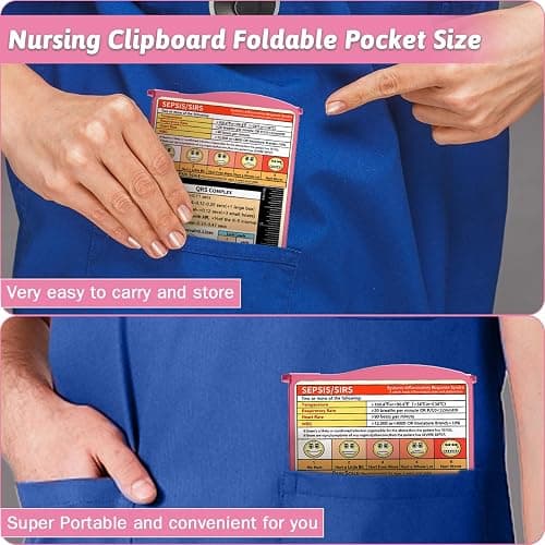 Nursing Clipboard Foldable Clipboard Medical: Edition Cheat Sheets Aluminum 3 Layers Foldable Clipboards Nursing Pocket Size Profile Clip Nurse Clipboards Notepad for Nurses Students and Doctors thumbnail 2