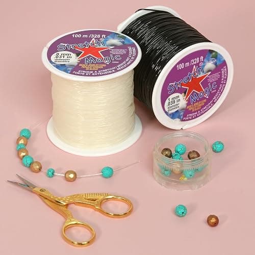 Stretch Magic Elastic Beading Cord – Clear Color, 0.8mm in Diameter, 100-Meter (328 ft) - Easy to Knot, Strong & Stretchy String for Making Beaded Jewelry thumbnail 3