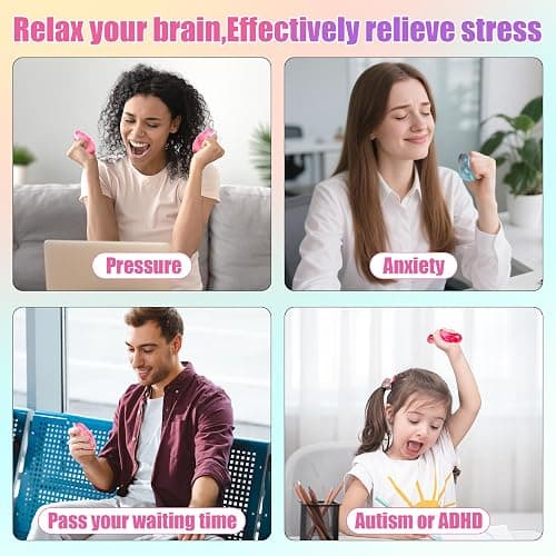 saquuiui 2-Pack Stress Cube Set: Quiet Squishy Toys for Anxiety Relief & Improve Focus, Durable, Sensory Squeeze Blocks for Adult Kid in Classroom Office Home Car (2” Wide, Blue & Pink) thumbnail 3