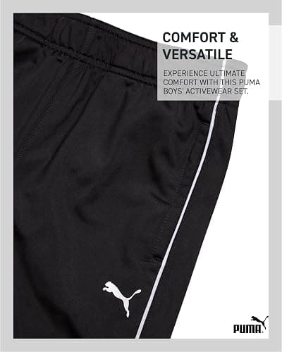 PUMA Boys Pants Set - 2 Piece Tricot Athletic Zip Up Jacket Sweatshirt and Active Jogger Pants - Boys Activewear Set (8-16) thumbnail 3