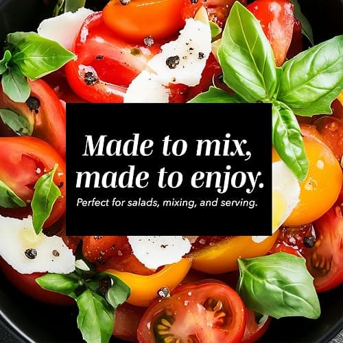 COOK WITH COLOR Mixing Bowls with Lids - 12 Piece Plastic Nesting Bowls Set includes 6 Prep Bowls and 6 Lids, Non Slip Bottom and Embossed Design - Microwave Safe (Black) thumbnail 5