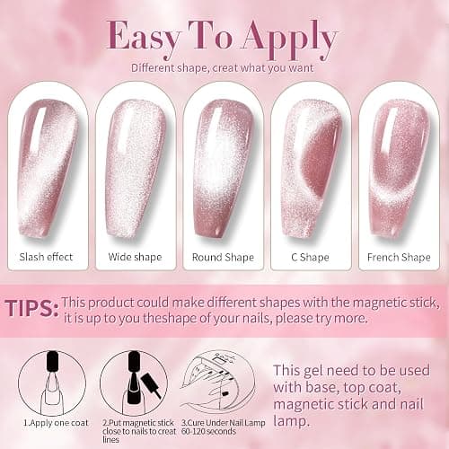 Born Pretty Cat Magnetic Eye Gel Nail Polish Jelly Pink Moonlight Crystal Glass Cat Magnetic Shimmer Glitter Holographic Nail Polish Salon Gel Manicure and Nail Art DIY at Home 7ML 6PCS thumbnail 9