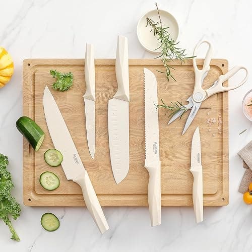 Premium Quality 8-Piece Knife Set with Block, Lightweight and Strong, ﻿ Ergonomic Handles for Home,Dishwasher Safe ﻿ thumbnail 5