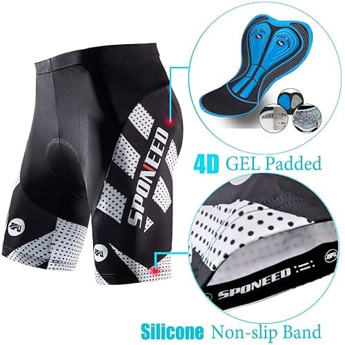 sponeed Men's Cycling Shorts Padded Bicycle Riding Pants Bike Biking Clothes Cycle Wear Tights thumbnail 3