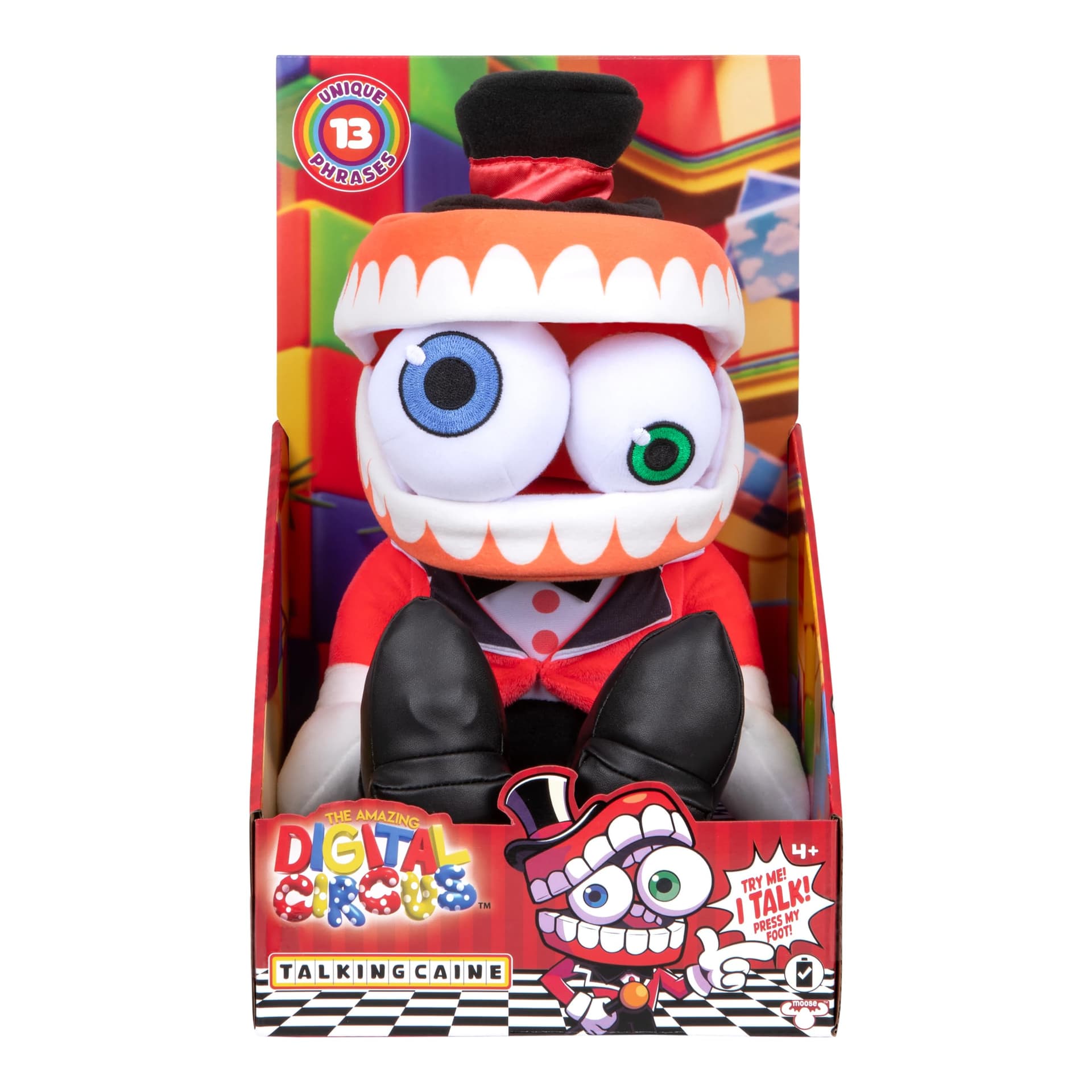 Amazing Digital Circus Talking Caine Plush, Press Caine's Foot and Hear Him Say 13 Unique Phrases, 30 CM Interactive Plush Figure Made with Premium Materials and Quality Embroidery thumbnail 2