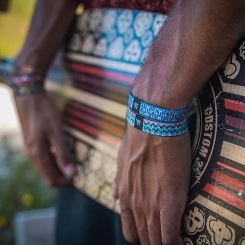 Hang Loose Bands - Coastal Bracelet for Men, Women & Teens - Comfy Tribal Print and Boho - Coastal Style Reversible Wristband thumbnail 7