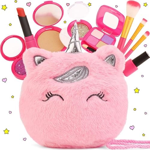 Kids Pretend Makeup Sets for Girls, Princess Toys for 3 4 5 Year Old Gifts | Role Play Toddler Toys for 3 4 5 6 7 8, Fake Make Up Set Unicorn Birthday Gifts for Little Girls, Kids Purse for Children - Image 1