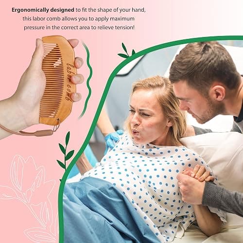 Arrozon Birth Comb for Women Labor, Wooden Labor comb Natural Labor and Delivery Essentials, Birthing Combs Hospital Bag Must Haves for Pregnant Women, Wood Comb Labor Gifts for Moms thumbnail 4