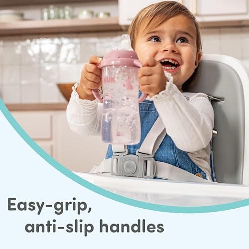 NUK Learner Cup 6+ Months Timeless Collection Amazon Exclusive 10 Oz – BPA Free Spill Proof Sippy Cup 2 Count (Pack of 1) thumbnail 6