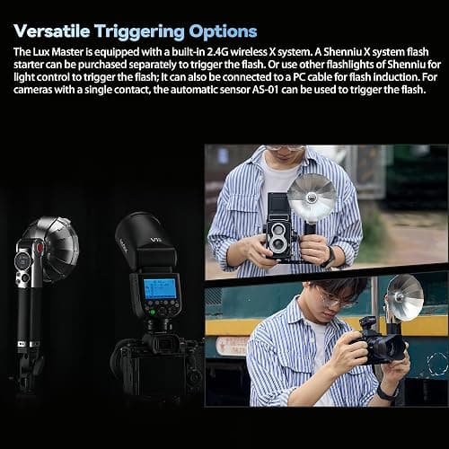 Godox Lux Master Retro TTL HSS Camera Flash,Touch Screen,Wireless Sync, Built in Battery,2.4G Wireless X System Compatible with Sony/Nikon/Canon/Fuji/Leica/Sigma/Panasonic thumbnail 4