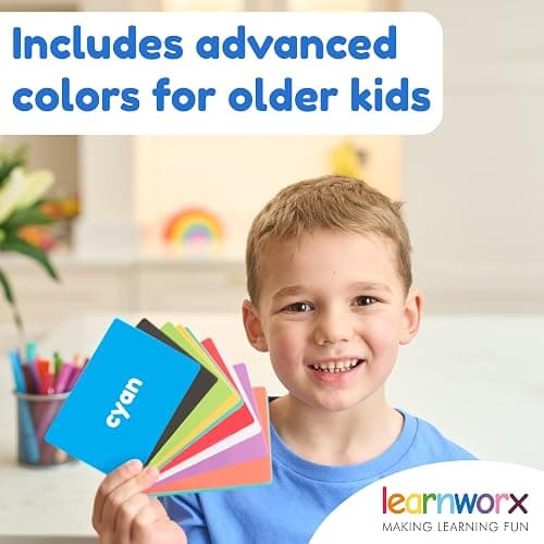 Color Flashcards for Toddlers - 44 Flash Cards to Help Learn Colors & Words - Thick Learning Cards - Includes Simple & Advanced Colors thumbnail 5