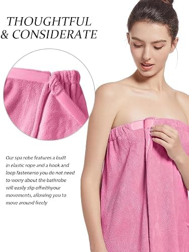 Women'S Soft Wrap Towel Full Length，Bath Robe After Shower Female Plush Long，Spa Bathrobes Lightweight With Pockets thumbnail 5