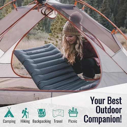 TREKOLOGY UL80 Ultralight Sleeping Pad – Inflatable Camping Sleeping Pad - 40D Nylon Compact Hiking Mat – Lightweight Air Mattress for Backpacking & Tent Camping thumbnail 7