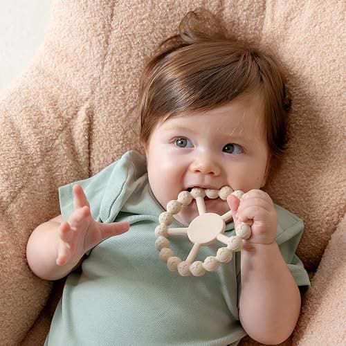 SAMiGO Baby Girl Teething Toys for 3-6 6-12 Months, Silicone Teether Rings | 2 Pack Baby Chew Toys, Inspired by Ferris Wheels, Soft & Textured for Teething Relief, Easy to Grip and Clean thumbnail 6