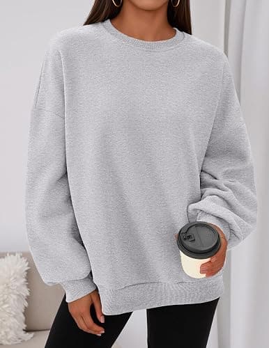 PRETTYGARDEN Womens Oversized Crewneck Sweatshirt | Soft Fleece Lined Long Sleeve Pullover, Loose Casual Fit, Workout Lounge Wear Daily Airport Outfits, 2026 Fall Winter Fashion thumbnail 3