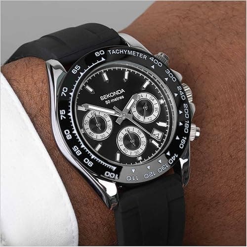 Sekonda Classic Circuit Men's 43mm Chronograph Watch with Analogue Date Display, and Stainless Steel Strap thumbnail 2