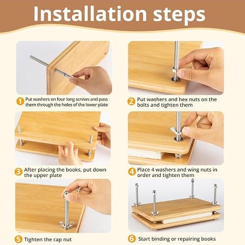 pamctry 50 Pcs Book Binding Kits for Beginners - Complete DIY Kit with Tools & Instructions, 11.6 x 7.8 Inches thumbnail 8