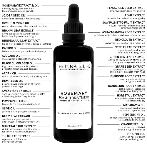 THE INNATE LIFE Rosemary Scalp Treatment | Nourish with Rosemary Oil, Strengthen Follicles, Hydrate Scalp, Prevent Hair Loss, Ideal for Healthier Hair - Organic Hair Care Solution thumbnail 3