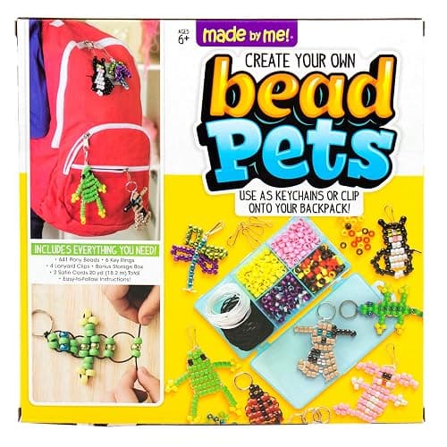 Made By Me Create Your Own Bead Pets by Horizon Group USA, Includes Over 600 Pony Beads, 6 Key Rings, Storage Box & Much More thumbnail 6