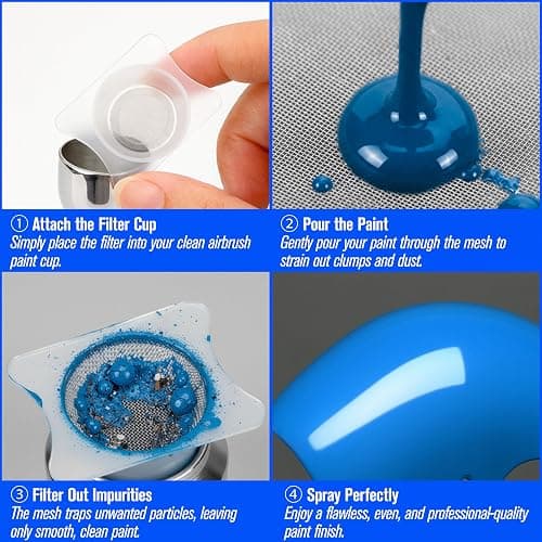 4PCS Airbrush Filter Cup - PP Strainer Filters Accessories – Great for Paint Crafts, Size 1.30 x 0.98 inch, Hole Diameter 0.83'' Special Painting Supplies, Reusable Fine Mesh Airbrushing Tools, White thumbnail 2