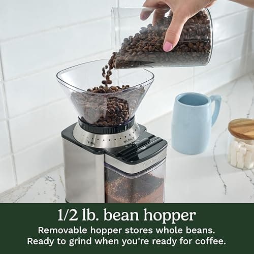 Cuisinart Coffee Grinder, Electric One-Touch Automatic Burr Coffee Grinder with 18-Position Grind Selector, Cup Size Selector for 4 – 18 Cups, DBM-8P1, Black Stainless thumbnail 7