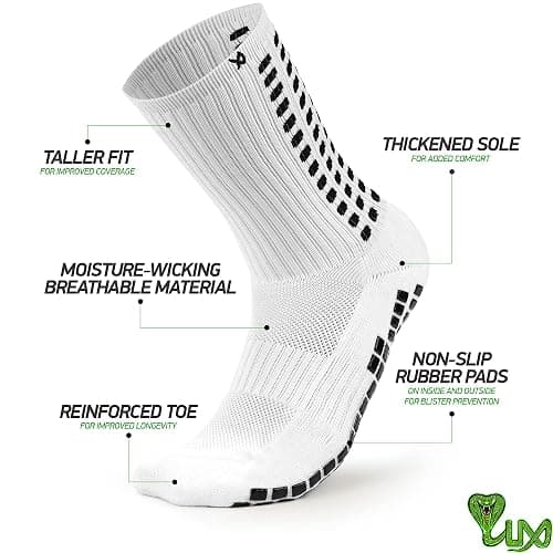 Lux Dual Grip Socks - Soccer Grip Socks for Men and Women. GripArray Performance & Comfort thumbnail 8