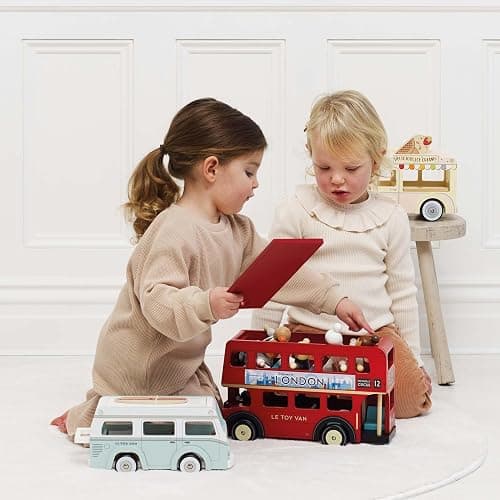 Le Toy Van - Cars & Construction - London Double Decker Bus - Wooden Bus - Role Play Toy - Suitable for Girls & Boys Age 3+ - Red thumbnail 8