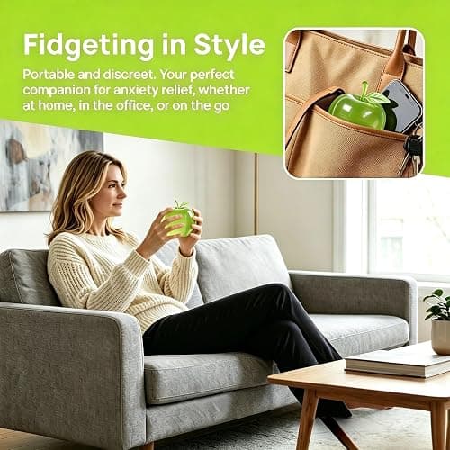Green Apple Squishy Sensory Toy,Green Fruit Squishys, Soft Flexible Apple Squishy Toy for Anxiety Relief,Cute Novelty Stress Relief Fruit, Rebounding Squishies thumbnail 3