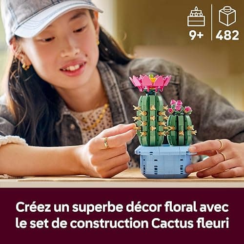 LEGO Botanicals Cactus Fleuri - Set de Plante Artificielle en Pot - 2 Cactus & Fausses Fleurs - Décoration Chambre DIY - Cadeau d'anniversaire pour Fille 9 Ans ou Adulte Passionné.e de Plantes 11509 thumbnail 4