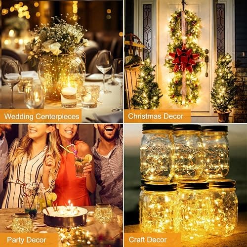 btfarm 18 Pack Fairy Lights Battery Operated [3 Modes], 7ft 20 Led Twinkle Lights Waterproof, Bulk Mini String Lights Battery Powered for Mason Jars Christmas Wedding Indoor, Warm White thumbnail 6