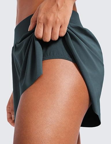 CRZ YOGA Athletic Running Shorts for Women V Split Low Waisted Lightweight Gym Workout Athletic Shorts with Liner thumbnail 4