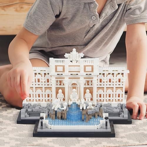 SAMYBLOCKS 2000pcs Micro Mini Blocks Trevi Fountain Archiecture Building Blocks Set,Creative Ideals Roman Landmark Model Collection, for 14+ Boys, Girls or Adults thumbnail 6