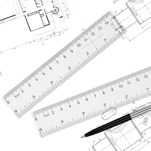 Unjoo Clear Plastic Ruler 6 Inch Straight Rulers, for School, Office, 2pcs | Shatterproof Rulers, with Inches and Centimeters, Easy-to-Read Markings, Plastic Drafting Measuring Ruler thumbnail 5