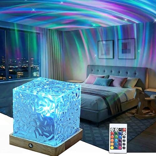 LETOUR Lampe Aurore Boréale,16 Couleurs 30 Modes Projecteur Aurore Boréale Lampe Decorative Projecteur Lumiere Ambiance Cube Lumineux Ambiance Chambre Cadeaux Pour Ados/Filles thumbnail 2