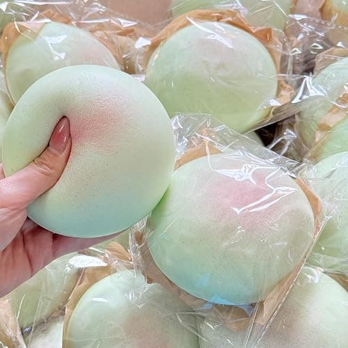 Cheese Slow Rising Squishy Toy, Soft Foam Stress Relief Squeeze, Sticky Food Squishies, Bread and Butter Squishy Style for Desk Decor or Gift (Green) thumbnail 4