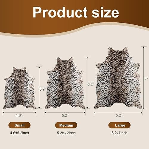 WARM HAVEN Irregular Shaped Cheetah Print Rug, Fluffy Leopard Rug 4.6x5.2 Faux Animal Print Cheetah Area Rug for Bedroom Animal Fur Hide Western Decor Cream thumbnail 2