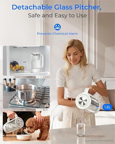 Waterdrop M6SL Mineralized Reverse Osmosis System, Room-Temp | 8-Stage Filtration, 3:1 Pure to Drain, Countertop Reverse Osmosis with Glass Pitcher, NSF/ANSI 372 & 58 Certified thumbnail 5