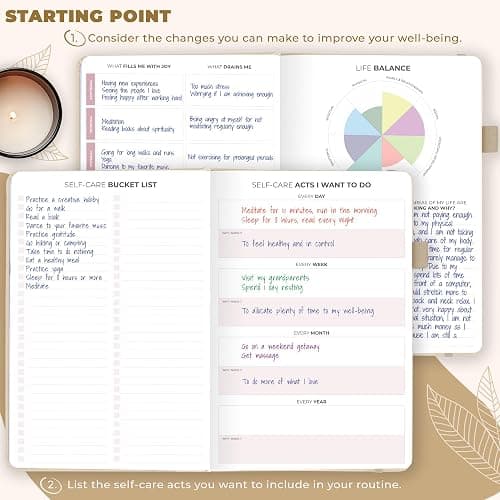 Clever Fox Self-Care Journal – Daily Reflection Notebook – Mental Health & Personal Development Planner, Meditation & Mood Log, A5 (Seashell) - A5 (5.8'' x 8.3'') - Seashell thumbnail 2