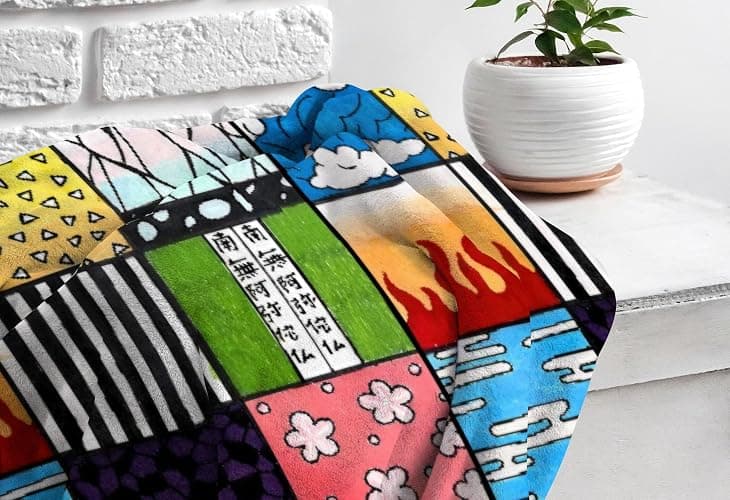 Allenjoy Demon Battles Blanket Anime Throw Blankets Couch Bed Living Room Decor Soft Durable Washable 57" X 50" SC00040-004 thumbnail 4