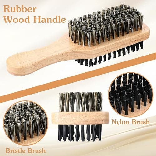 ElevateTech Club Wave Brush for Men, 4 Pcs Natural Boar Bristle 2-Sided Club Brush for Men Barbers Medium Hard Hair Brushes for Thick Coarse Curly Hair, Detangling, Smoothing, 360 Curved Wave-Styles thumbnail 3