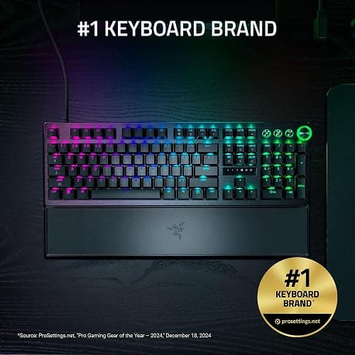 Razer Huntsman V3 Pro 8KHz Esports Gaming Keyboard: Analog Optical Switches Gen 2-8000 Hz Polling Snap Tap - Rapid Trigger - Adjustable Actuation - Media Controls - PBT Keycaps - Black thumbnail 2