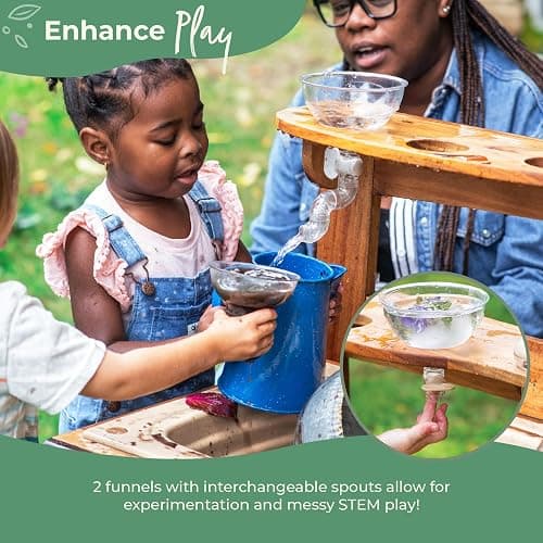 Guidecraft Acadia Kids' Outdoor Mud Kitchen Playset - Pretend Play Kitchen with Sink, Stove, and Accessories | Wooden Backyard Playset | Outdoor Play Furniture for Kids | Outdoor Toddler Activities thumbnail 8