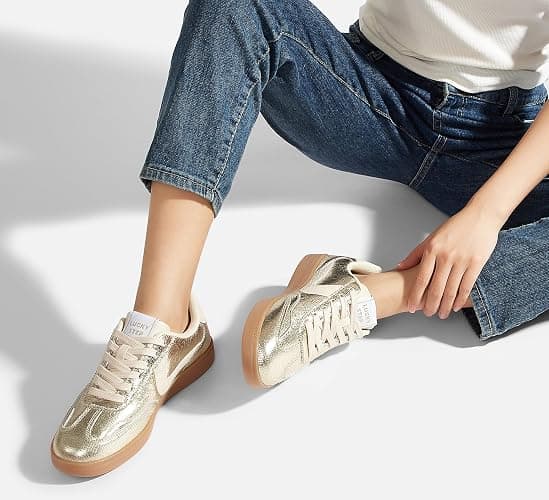 LUCKY STEP Women's Classic Fashion Sneakers | Casual Skate Shoes | Lace Up Walking Shoes thumbnail 2