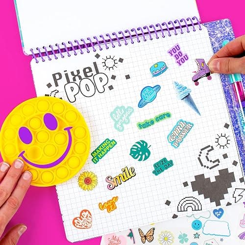 Just My Style Pop & Color Sketchbook, Creative Fidget Sketchbook and Pen Set, Great Weekend Activity, Includes Cute Puffy Stickers & Mindfulness Activity Book for Kids Ages 6, 7, 8, 9 thumbnail 2