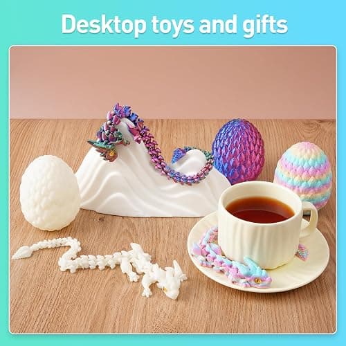 SYEFKJSA 3D Printed Dragon Eggs with Dragon Inside - 12Inch,Articulated Fidget 3D Printed Animals, Interesting Decorative Gift, Easter Basket Essentials Stuffers (Glow in The Dark) thumbnail 8